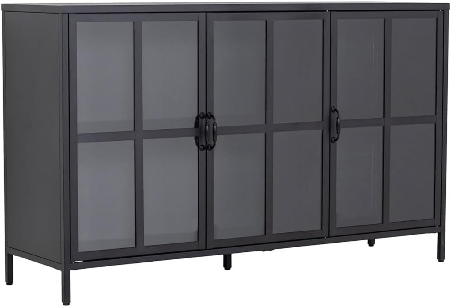 ebuy24 Sideboard Chilly Sideboard 3 Glastüren schwarz. Bild 1