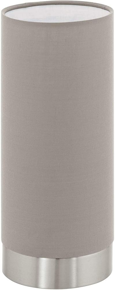 Eglo 95122 Tischleuchte Pasteri mit Dimmer (Touchdimmer) Textil taupe (graubraun) 1X40W H:25,5 Ø 12cm Bild 1