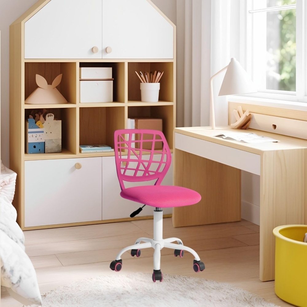 FurnitureR Kinderstuhl Schreibtisch Höhenverstellbar, bunter ergonomischer Jugendstuhl mit Rückenlehne und Armlehnen, Kinderstuhl mit 5 Rädern, für Kinder 3-10 Jahre alt, maximale Belastung 100 kg Bild 1