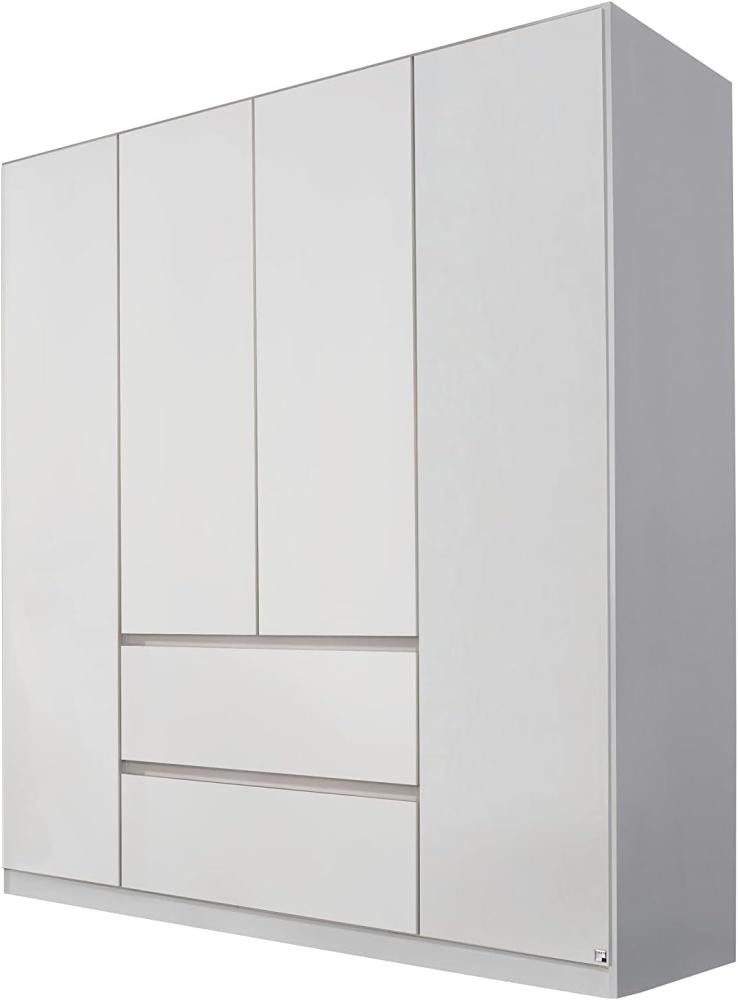 Rauch Möbel Mainz Schrank Kleiderschrank Drehtürenschrank Weiß 4-türig mit 2 Schubladen inkl. Zubehörpaket Basic 3 Einlegeböden, 3 Kleiderstangen, grifflos BxHxT 181x210x54 cm Bild 1