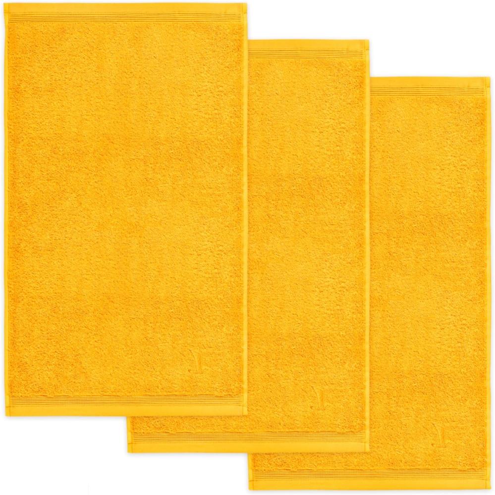 möve Superwuschel Gästetuch 30 x 50 cm aus 100% Baumwolle, Orange (hellorange), 3er Set Bild 1