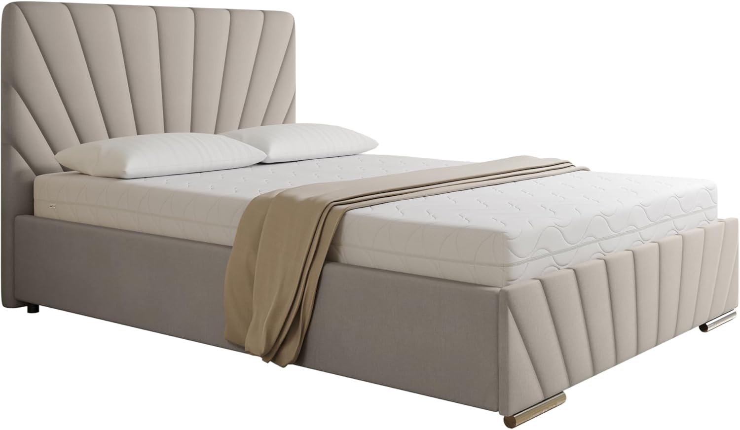 PANDA MÖBEL GmbH Polsterbett RAY Doppelbett mit Stauraum aus Kiefernholz 140x200 160x200 180x200 Bild 1