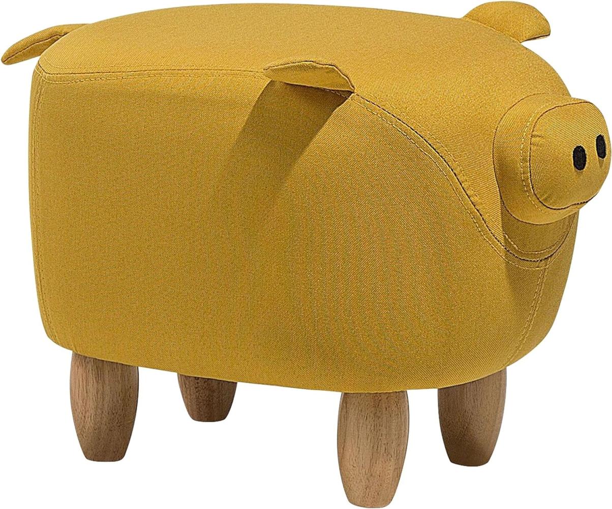 Beliani Pouf pet yellow PIGGY Bild 1