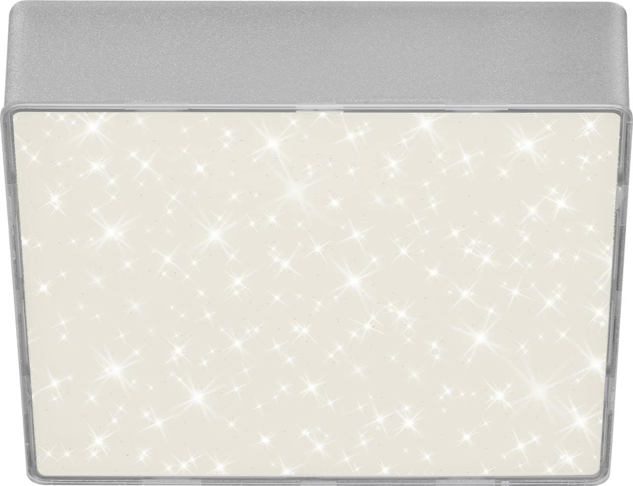 Briloner LED Deckenleuchte Flame Star silber 15,7 cm mit Sternenhimmel Bild 1