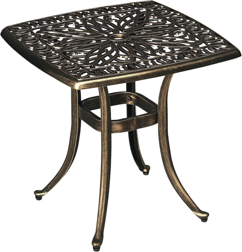 Outsunny Gartentisch mit Aluminiumrahmen, Kaffeetisch für Garten, Balkon (Terrassentisch, 1-St, Beistelltisch), Bronze, 54 x 54 x 52,5 cm Bild 1