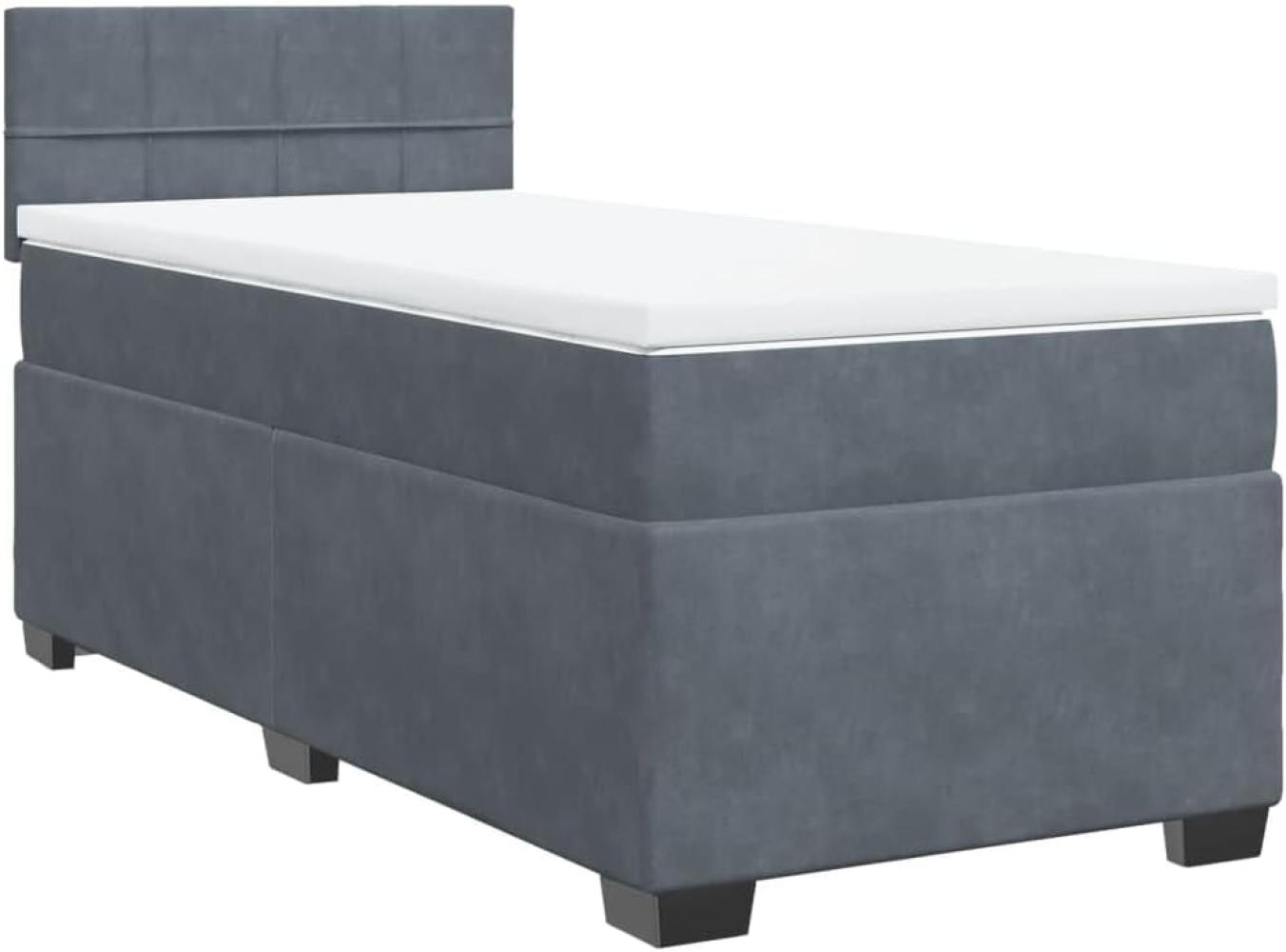 Boxspringbett mit Matratze Dunkelgrau 100x200 cm Samt 3286235 Bild 1