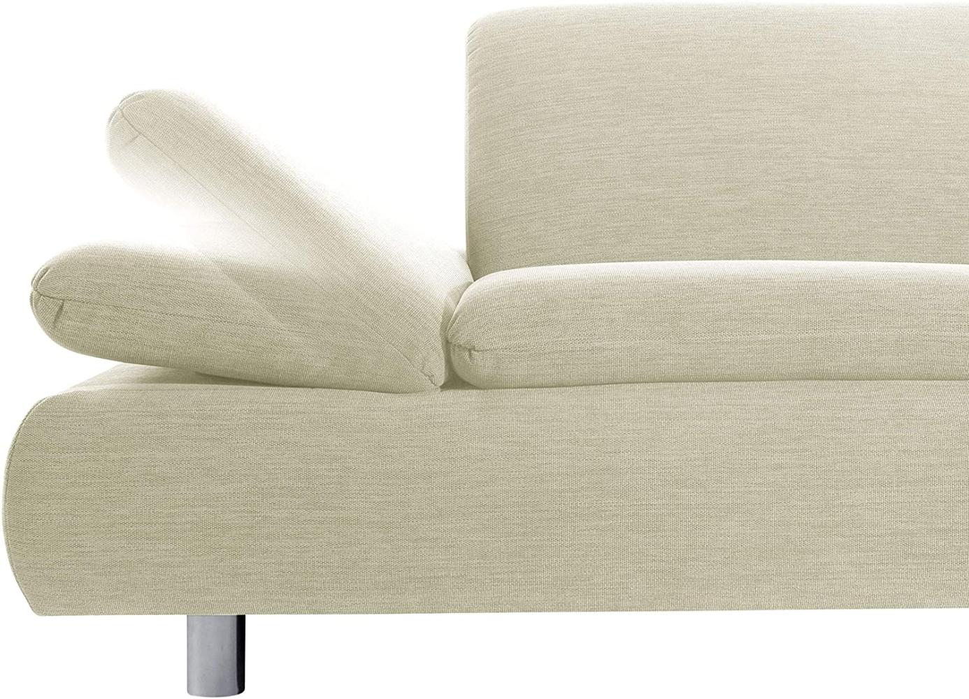 Prag Ecksofa Strukturgewebe Creme Metallfüße verchromt Bild 1