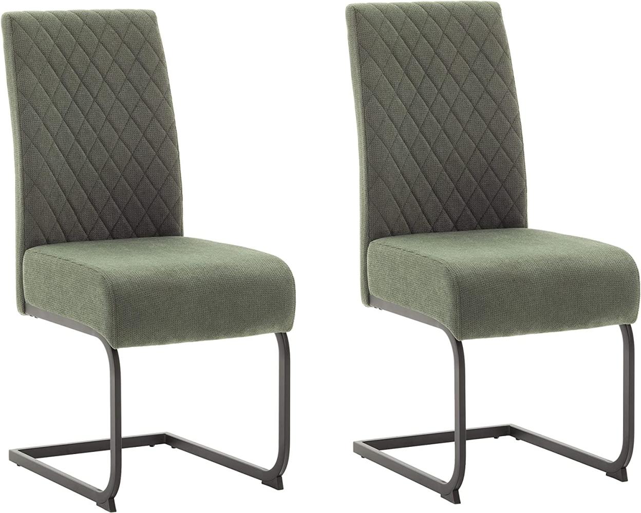 2 x Stuhl Derry olive Freischwinger Chenille Bild 1