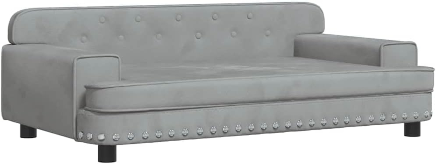 vidaXL Hundebett, Samt hellgrau, 30 x 53 x 90 cm Bild 1