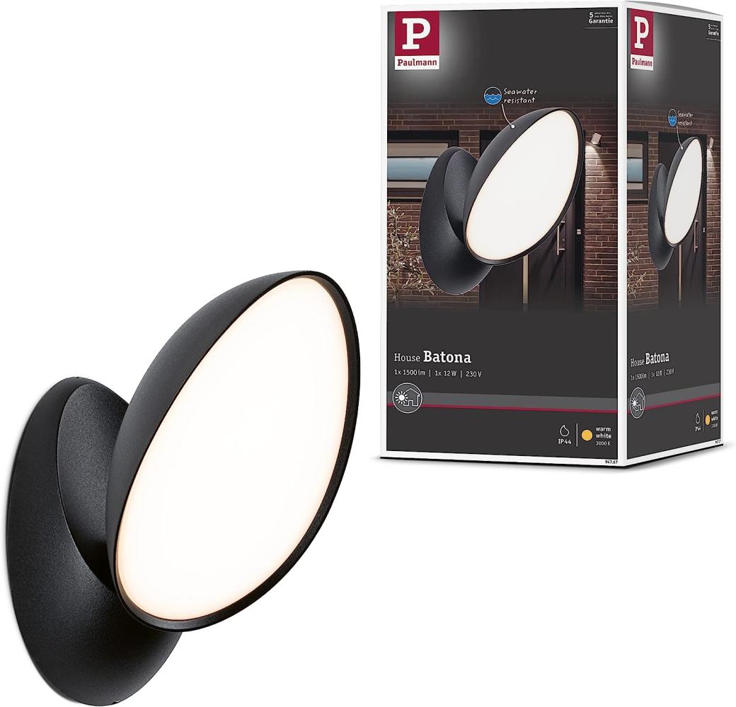 Paulmann 94767 LED Außenwandleuchte Batona Anthrazit Aluminium 3000K IP44 Bild 1