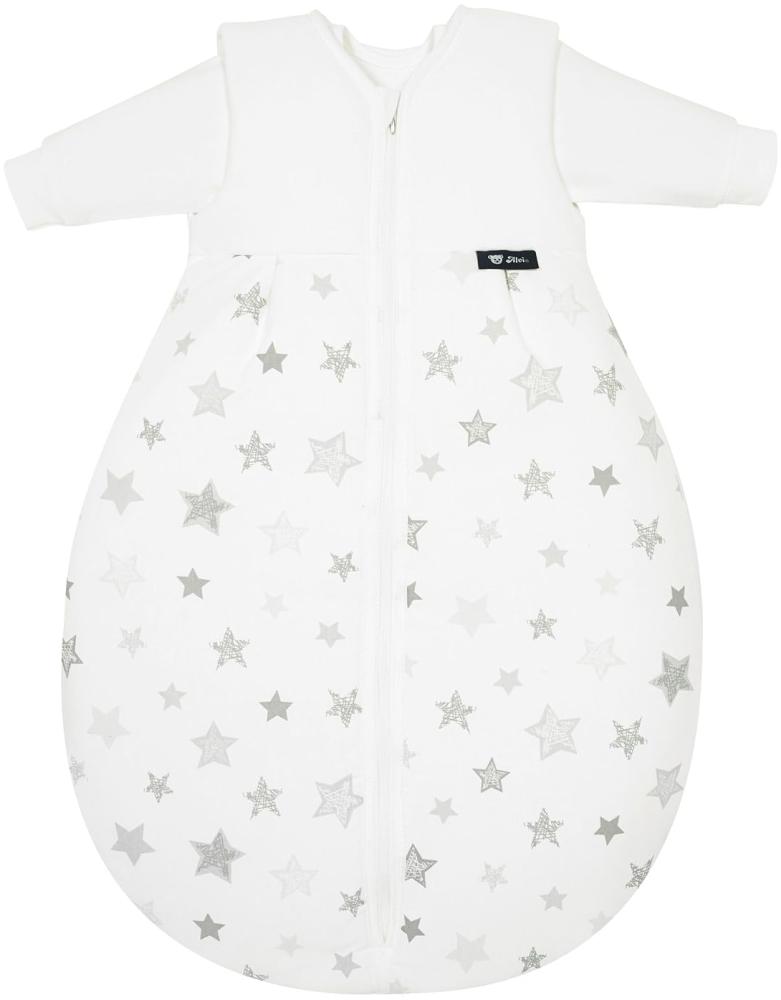 Alvi Kombi-Schlafsack | Ganzjahres Baby-Schlafsack 2-teilig | Innensack mit Ärmel & gefütterter Außensack | Temperaturen von 15 bis 30°C, Größe:90, Design:Silver Stars silbergrau 786-9 Bild 1