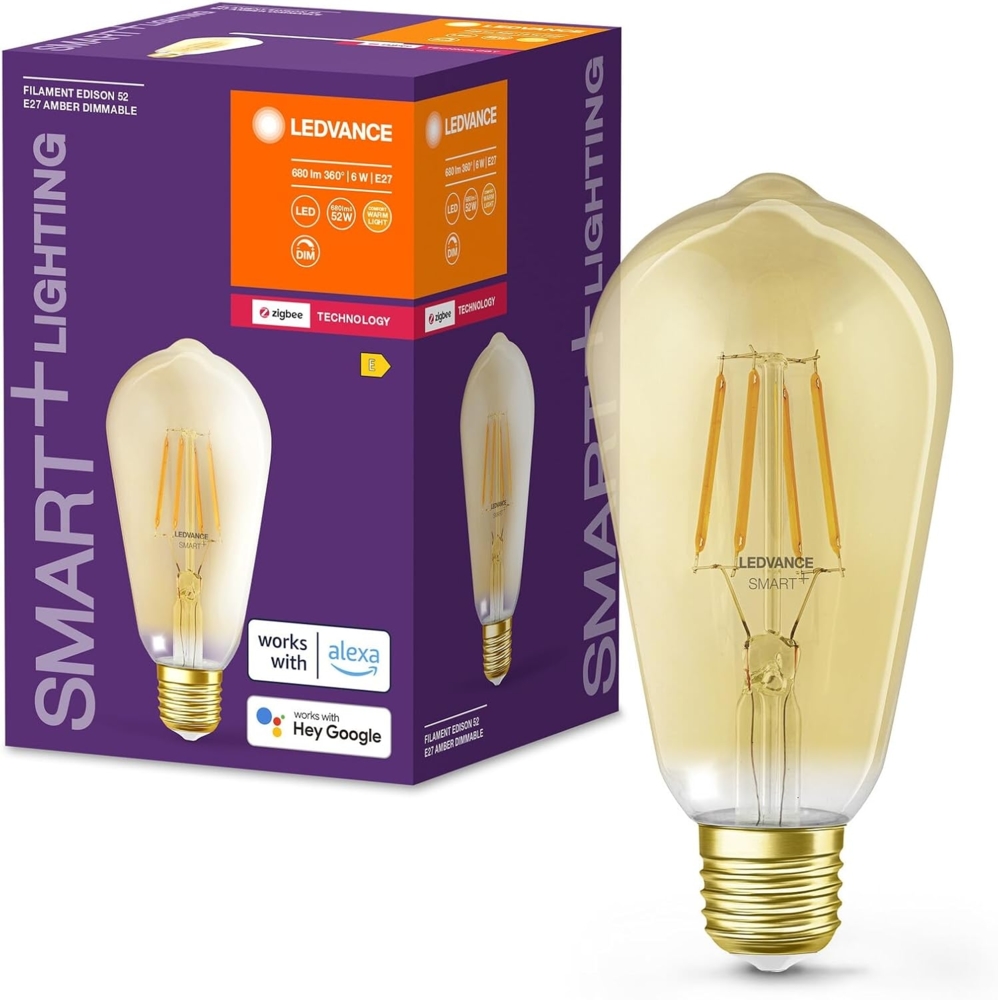 LEDVANCE SMART+ Glühfaden Edison Dimmbar 6W 824 230V FIL GD E27 Bild 1
