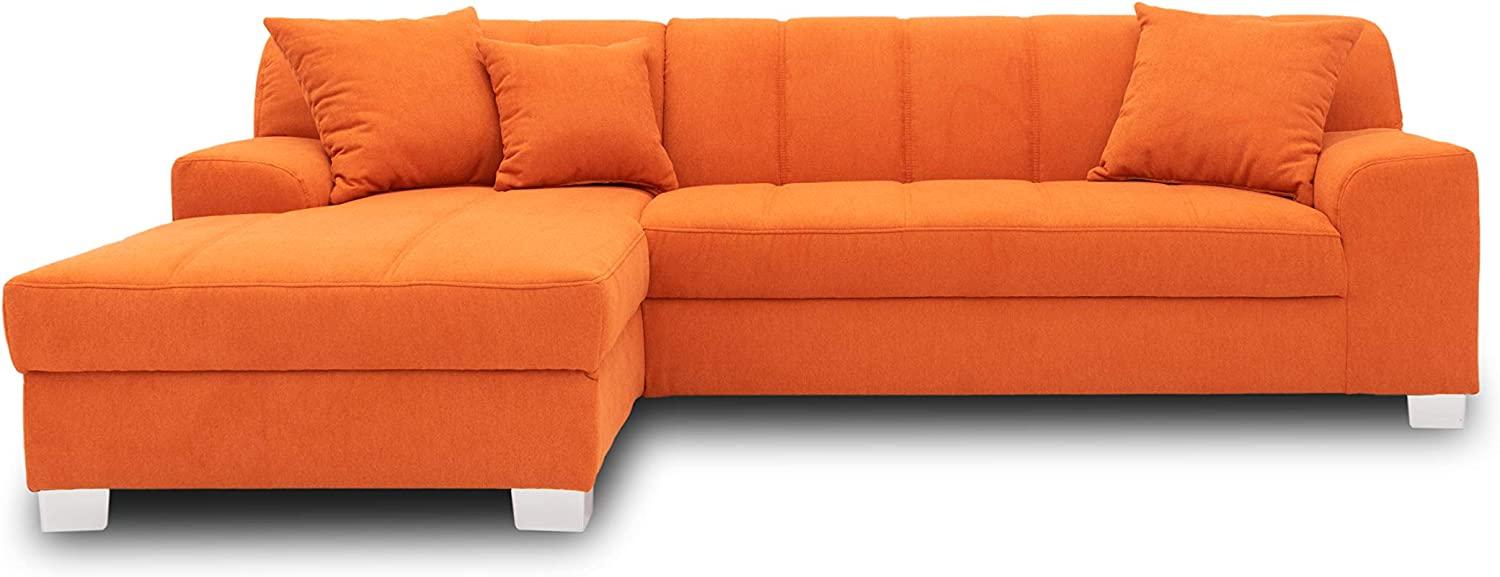 DOMO. collection Capri Ecksofa | Eckcouch in L-Form mit Schlaffunktion, Polsterecke Schlafsofa, orange 239x152x75 cm Bild 1