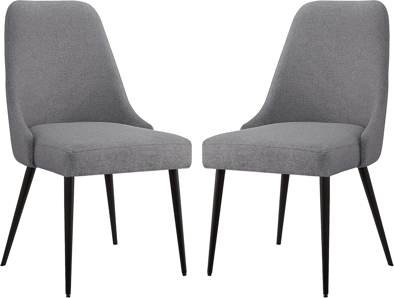 Ball & Cast gepolsterte Küchenstühle 2er Set, Moderne Esszimmerstühle, Bequeme Beistellstühle mit Metallbeinen, Grau Bild 1