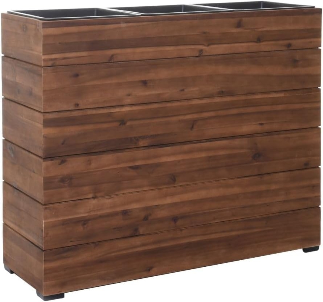 VIVANNO Pflanzkübel Holz ELEMENTO Kasten - Braun Gestreift (1 St), 93x33x75 cm Bild 1