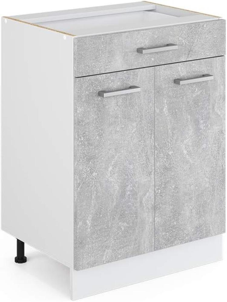 Vicco Küchenschrank R-Line Hängeschrank Unterschrank Küchenzeile Küchenunterschrank Arbeitsplatte, Möbel verfügbar in anthrazit und weiß (Beton ohne Arbeitsplatte, Schubunterschrank 60 cm) Bild 1