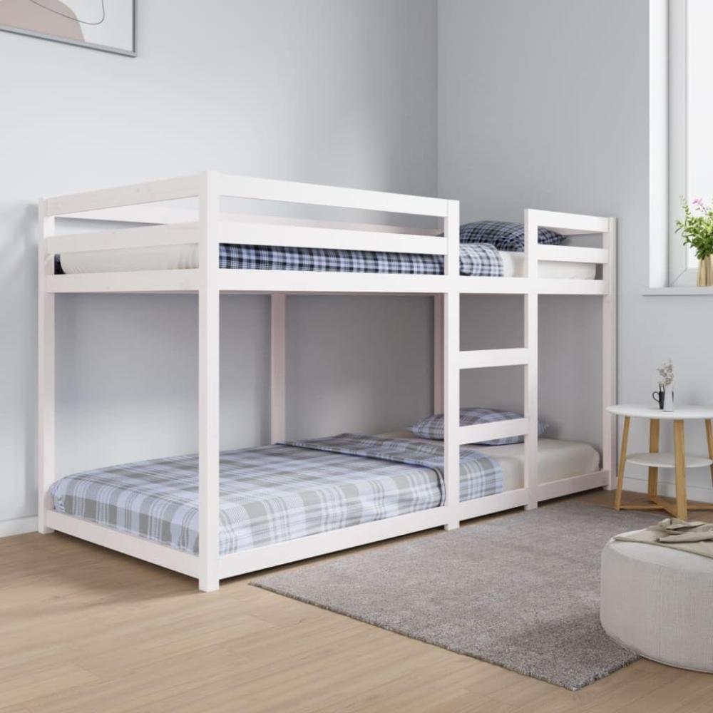Etagenbett Weiß 90x200 cm Massivholz Kiefer [821645] Bild 1