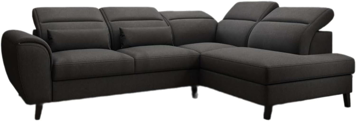 Designer Sofa Nobile mit verstellbarer Rückenlehne Stoff Schwarz Rechts Bild 1