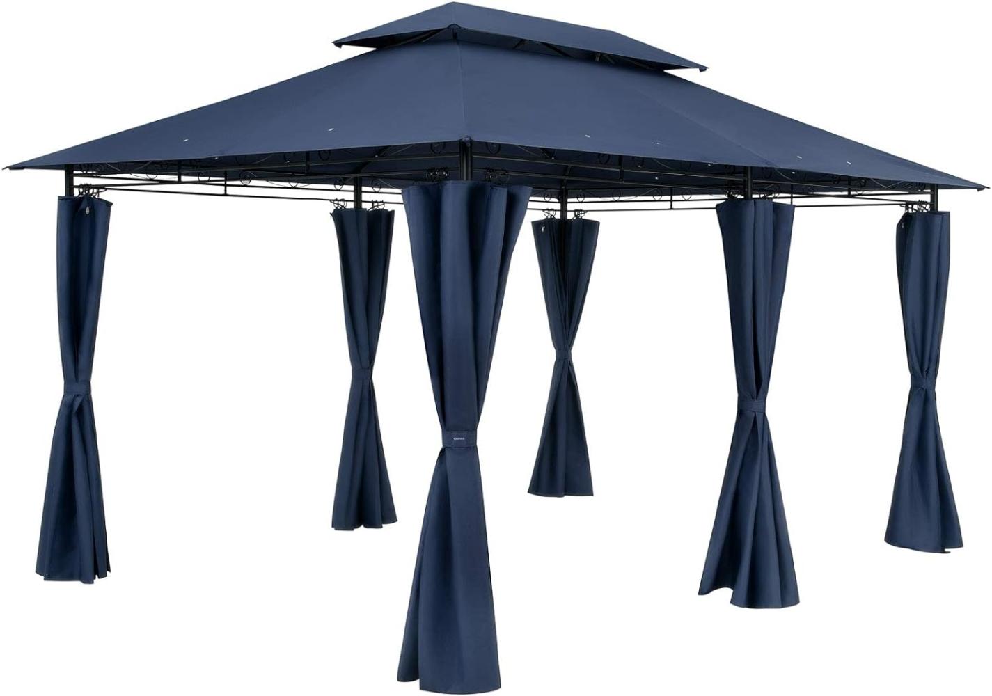 Deuba Pavillon Gartenzelt Gartenpavillon Topas 3x4m Seitenteile Metall Wasserabweisend blau Gartenpavillon Bild 1