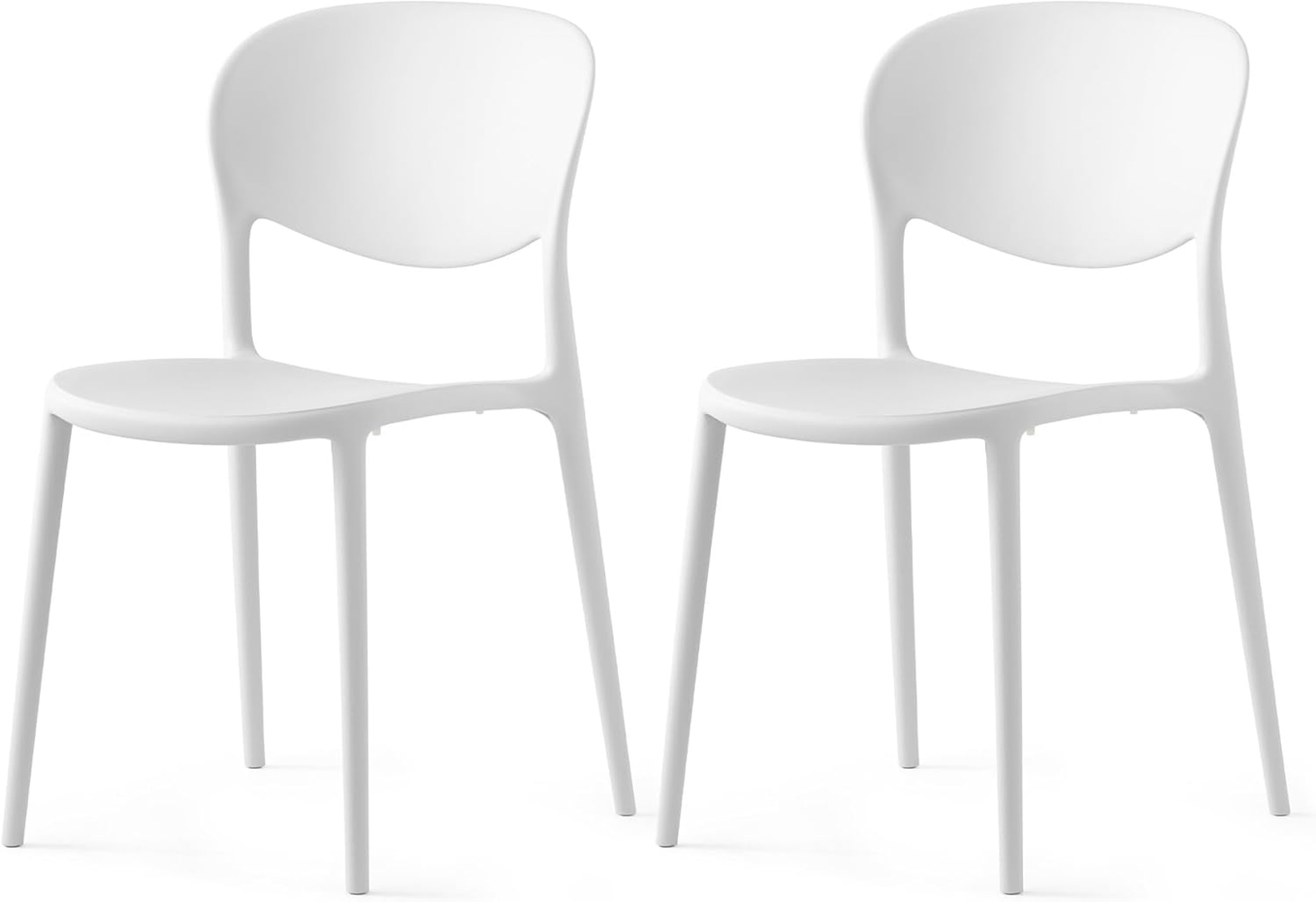 Connubia, 2 Stühle Abby, recyceltes Polypropylen, 100% Weiß, matt Bild 1