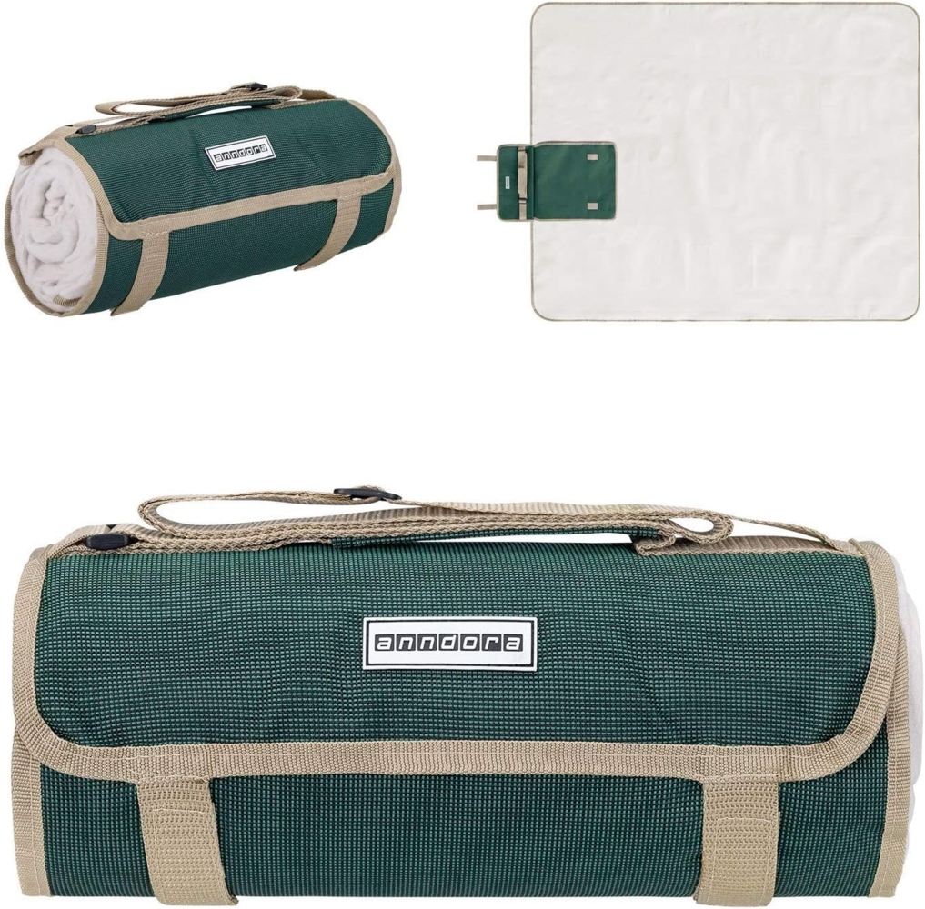 Outdoordecke Picknickdecke 125x150 cm beschichtete Unterseite, anndora, wasserabweisend - schnell zusammenrollar - praktischer Trageriemen Bild 1