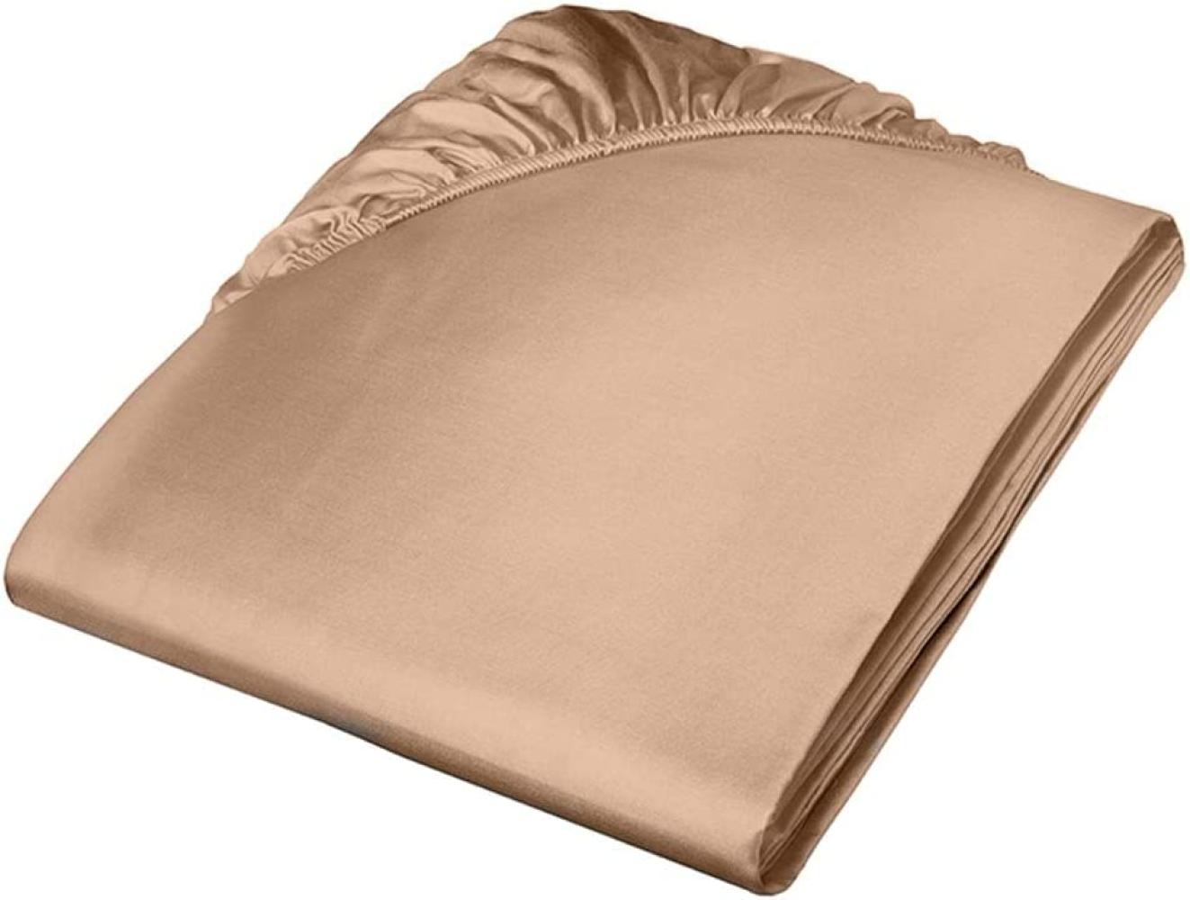 Fleuresse Mako-Satin-Spannlaken colours sand 4033 200x200 Bild 1