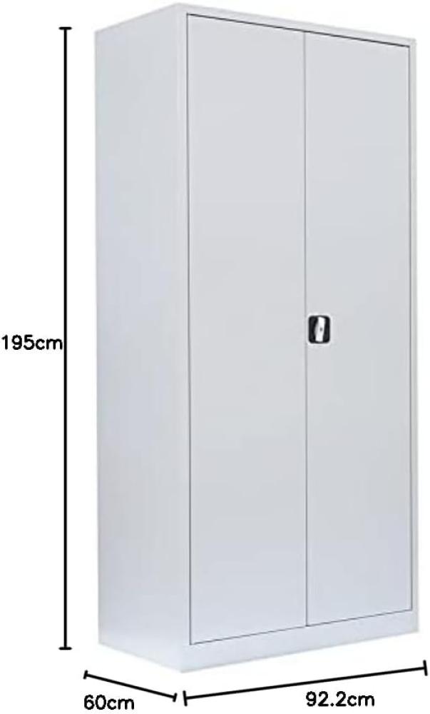 Stahl-Aktenschrank Metallschrank abschließbar Büroschrank Stahlschrank 195 x 92,5 x 60 cm Lichtgrau 530360 Bild 1