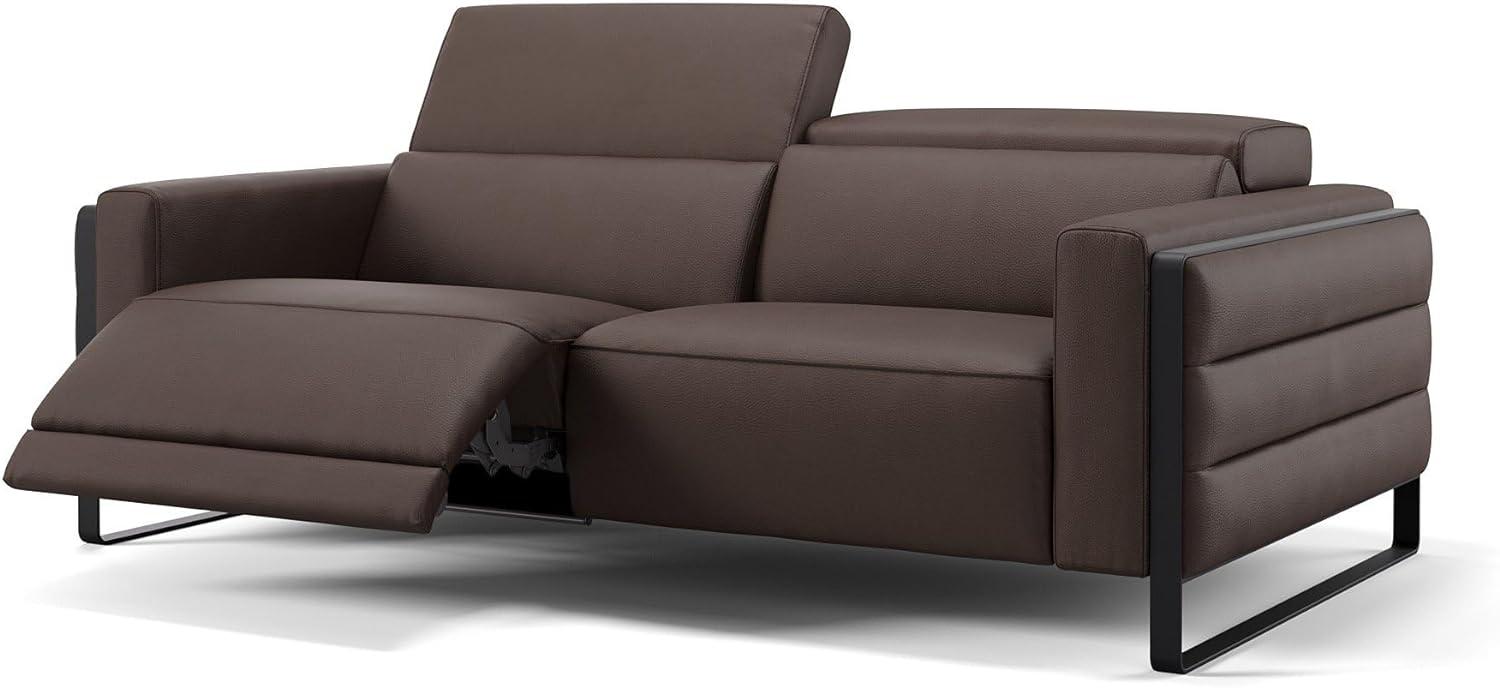 Sofanella Ledersofa DELTONA 3-Sitzer Ledercouch elektrisch in Braun Bild 1