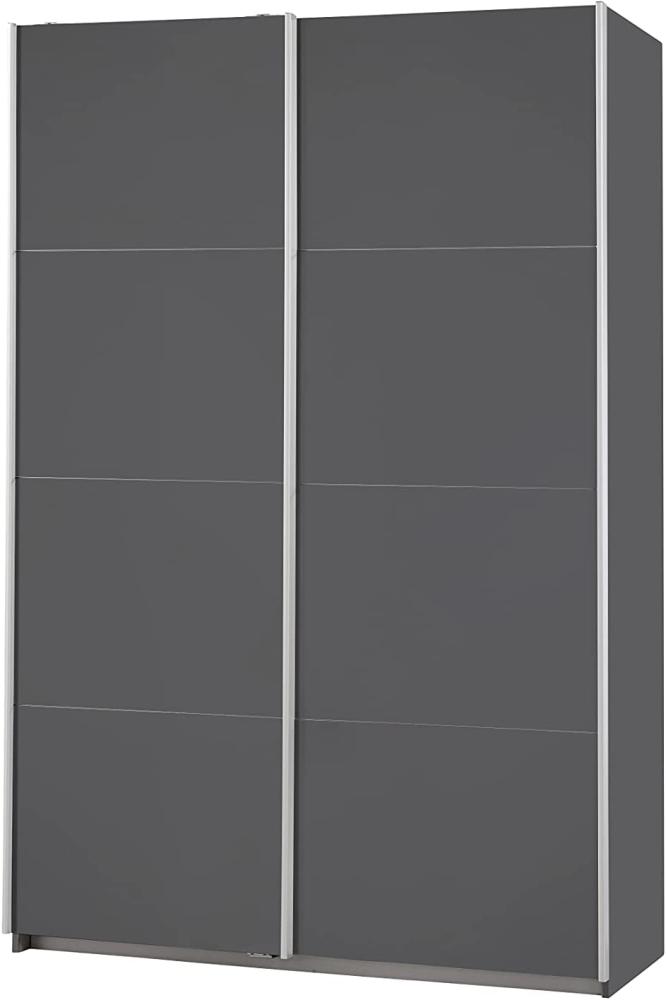 Rauch Möbel Caracas Schrank Kleiderschrank Schwebetürenschrank, Graumetallic 2-türig inkl. Zubehörpaket Basic 2 Einlegeböden, 2 Kleiderstangen, BxHxT 136x210x62 cm Bild 1