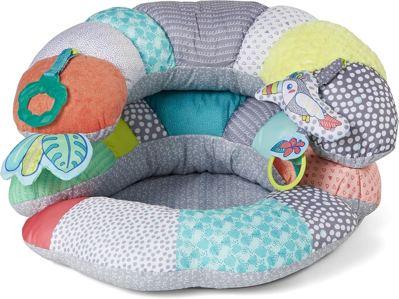 Infantino 2-in-1 Tummy Time & Stützkissen für Babys – als Spielkissen in Bauchlage nutzbar, Kissenunterstützung für Babys ab 0 Monaten, abnehmbares Stützkissen und Spielzeug Bild 1