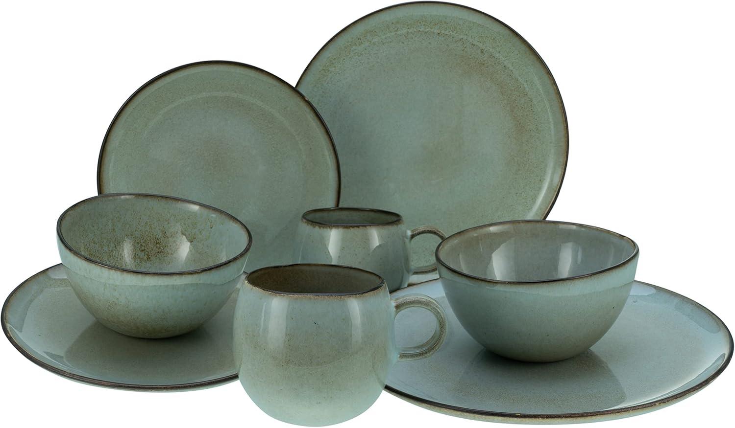 CreaTable 14437 Kombiservice Stone für 4 Personen, Steinzeug, steingrau (1 Set, 8-teilig) Bild 1