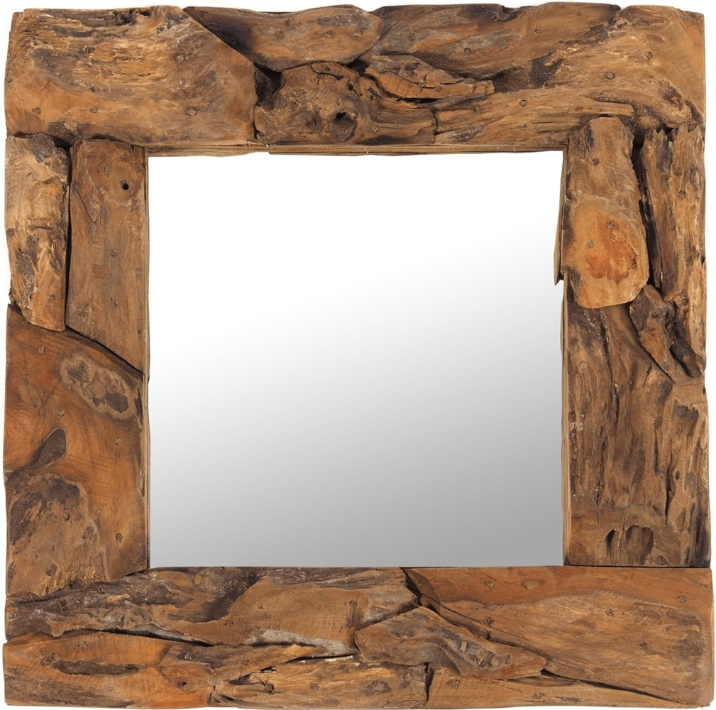 DESIGN DELIGHTS Wandspiegel HOLZSPIEGEL "Holz massiv 50", Holz massivkholz, 50x50 cm, Wandspiege Bild 1