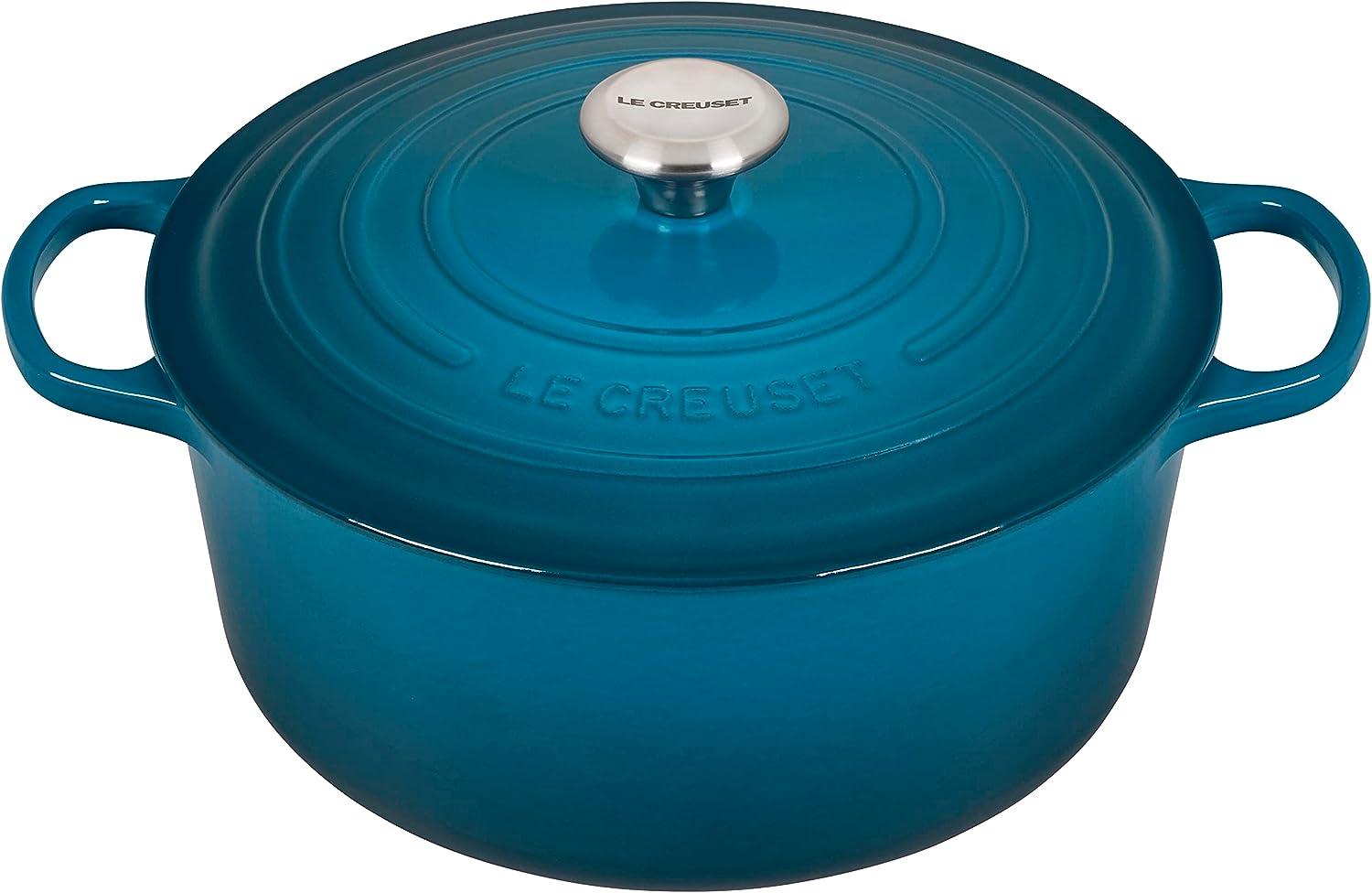 Le Creuset Signature Gusseisen-Bräter mit Deckel, Für alle Herdarten und Induktion geeignet, Rund, Deep Teal, 28,0 cm, 6.7 Bild 1