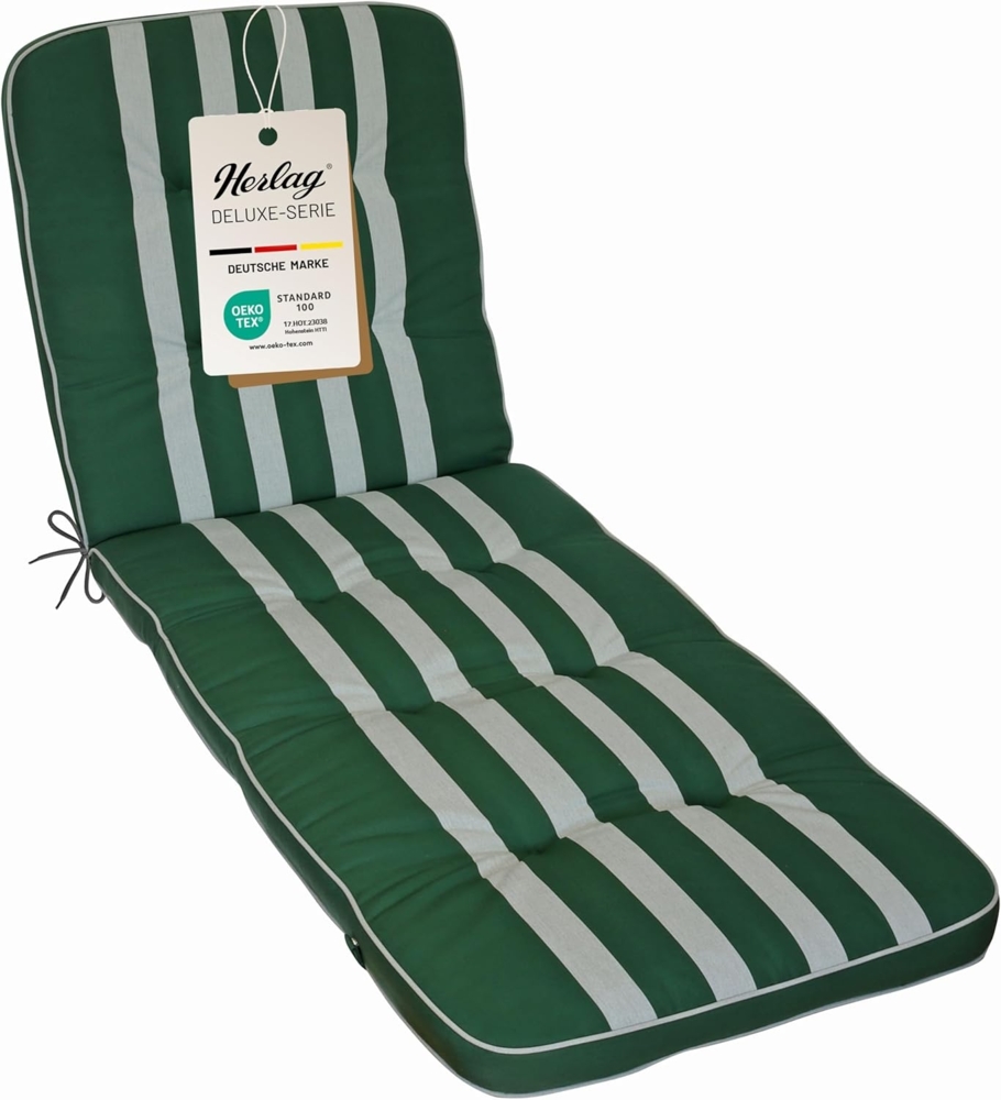 Herlag Liegenauflage Tilly, Rollliegenauflage Blockstreifen Grün-Gestreift 200x65x9cm Bild 1