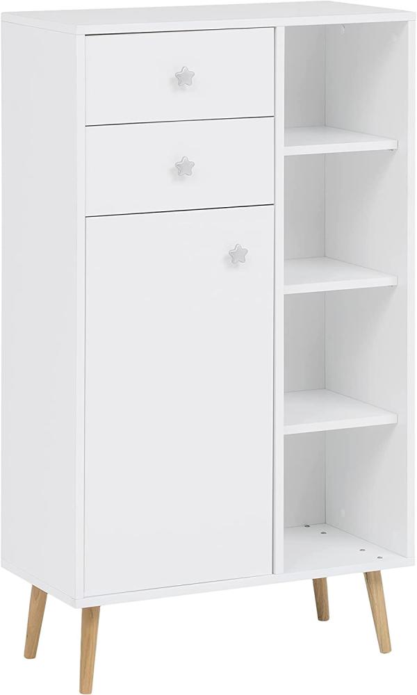 SCHILDMEYER Kommode Highboard Hochschrank Weiß 118,9 x 67,1 x 33,1 cm Bild 1
