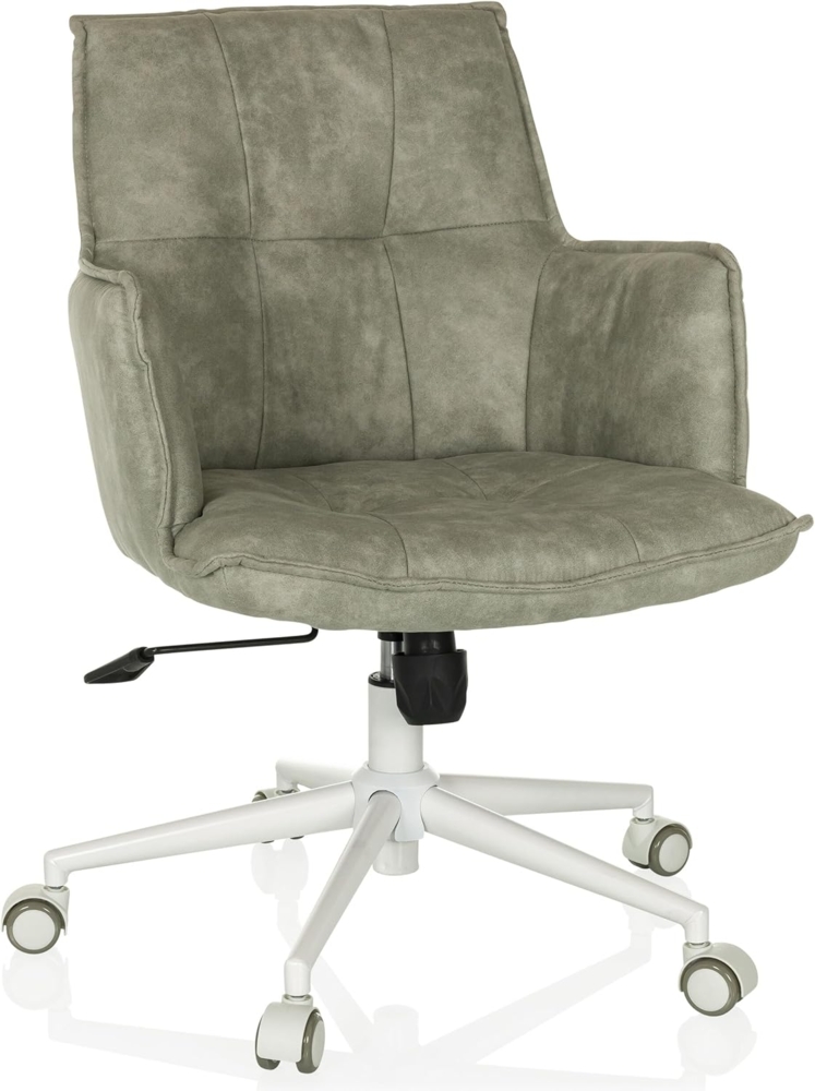 hjh LIVING Homeoffice Stuhl gepolstert SOLAO Life W Schreibtischstuhl Drehstuhl höhenverstellbar, Stoffbezug Grau Bild 1