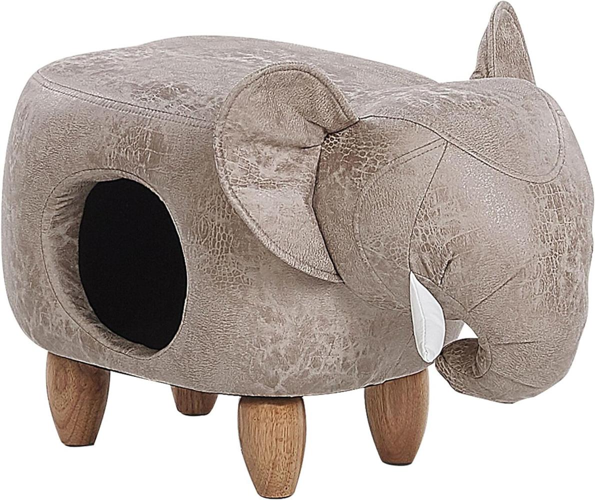 Beliani Pouffe pet eco-leather with storage gray JUMBO Bild 1