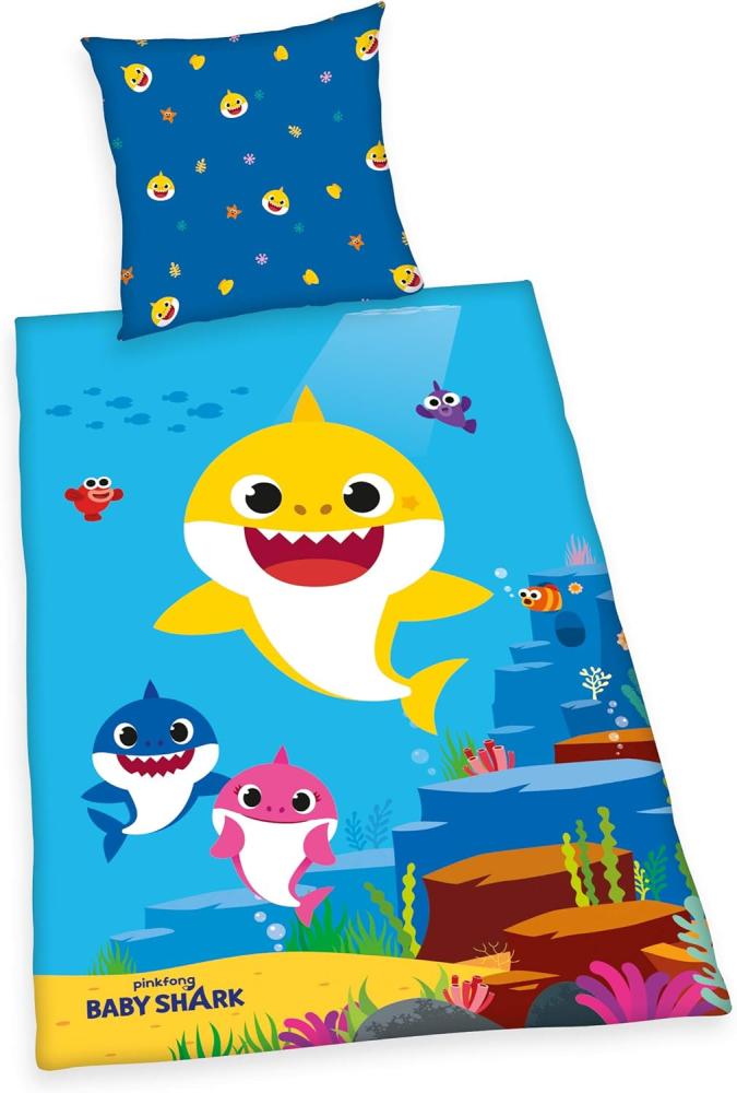 Herding Bettwäsche Baby Shark|135x200 cm + 80x80 cm Bild 1