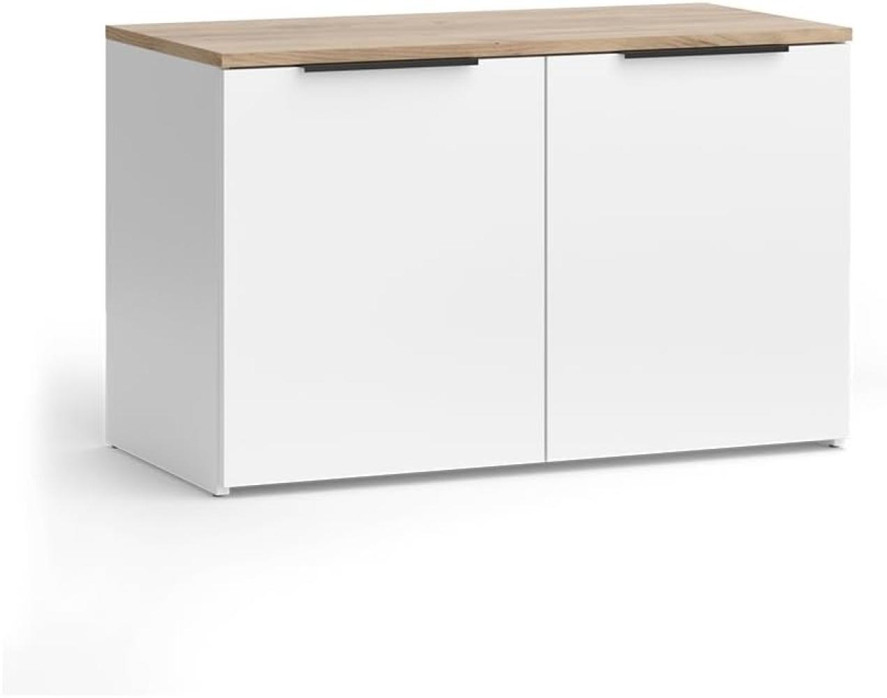 Vicco 'Wido' Kommode mit 2 Türen, Holzspannplatte weiß, 80 x 50 x 40 cm Bild 1