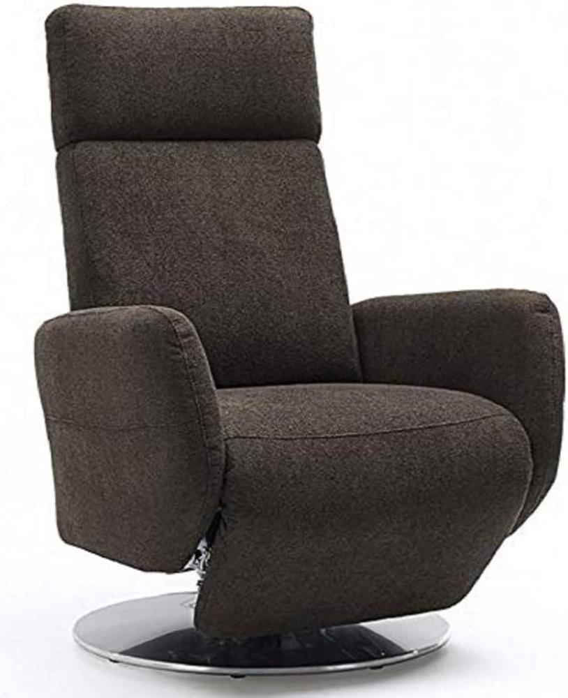 Cavadore TV-Sessel Cobra / Fernsehsessel mit Liegefunktion, Relaxfunktion / Stufenlos verstellbar / Ergonomie S / Belastbar bis 130 kg / 71 x 108 x 82 / Braun Bild 1