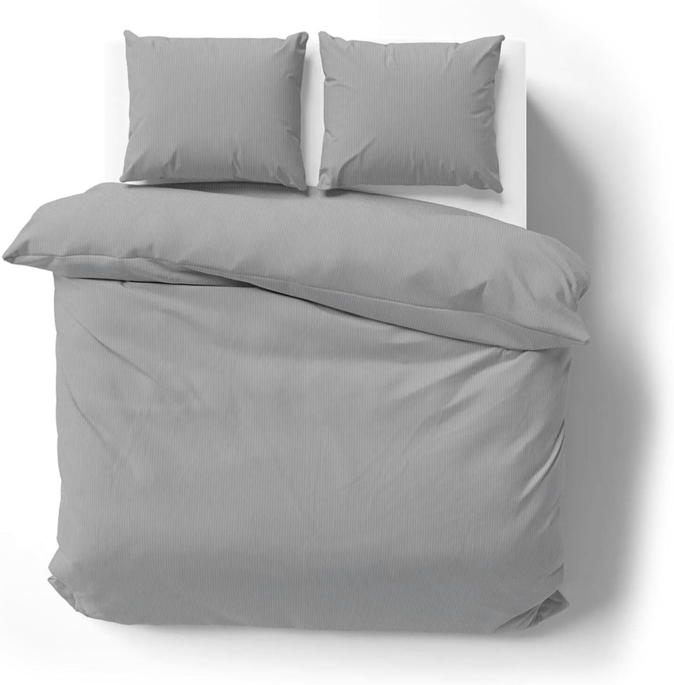 Lorena Mako-Satin Bettwäsche Venedig|200x200 cm + 2x 80x80 cm| silber Bild 1