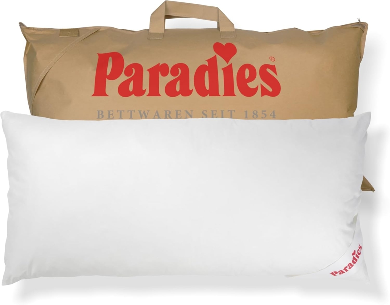 Paradies Kopfkissen Softy Top Bio, Füllung: 100% Polyester, Bezug: 100% Bio-Baumwolle, Bauchschläfer, Seitenschläfer, Rückenschläfer, hergestellt in Deutschland, Füllmengenanpassung durch Reißverschluss Bild 1