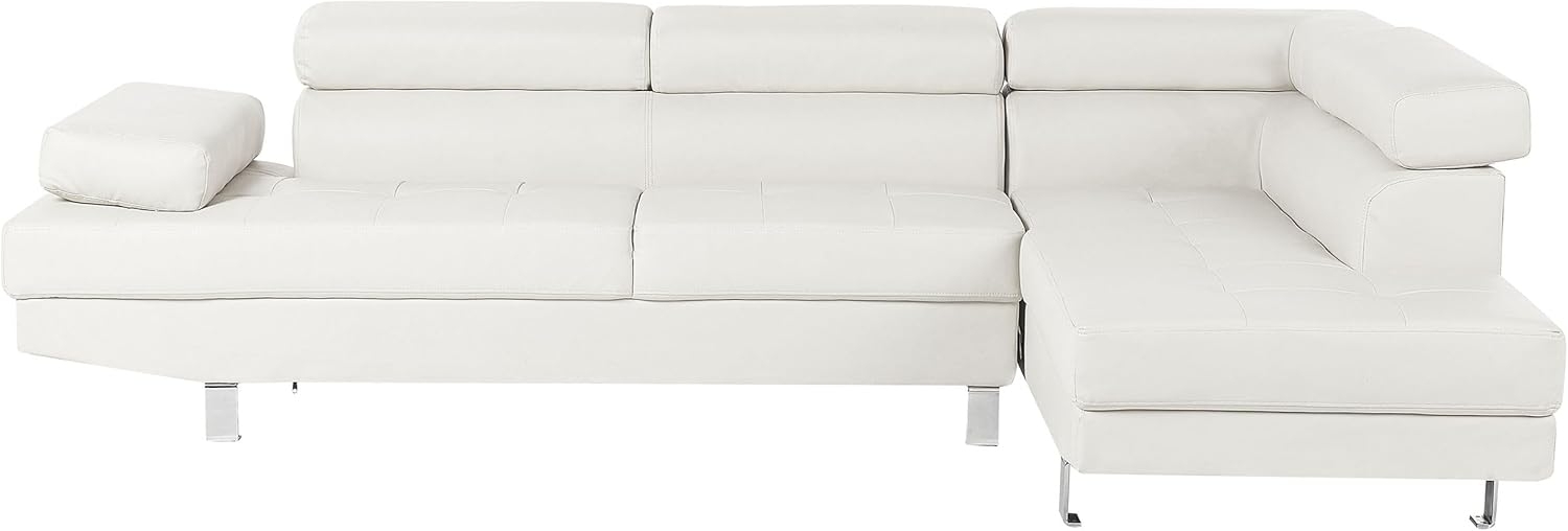 Ecksofa Kunstleder weiß NORREA Bild 1