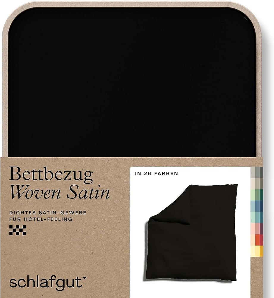 Schlafgut Woven Satin Bettwäsche|Bettbezug einzeln 200x200 cm| off-black Bild 1