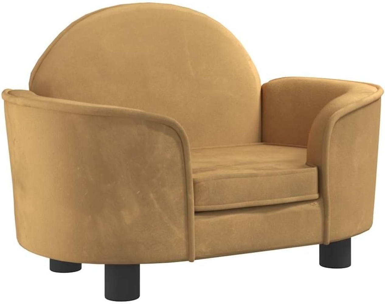 vidaXL Hundebett, Samt, Braun, 45 x 40 x 66 cm Bild 1