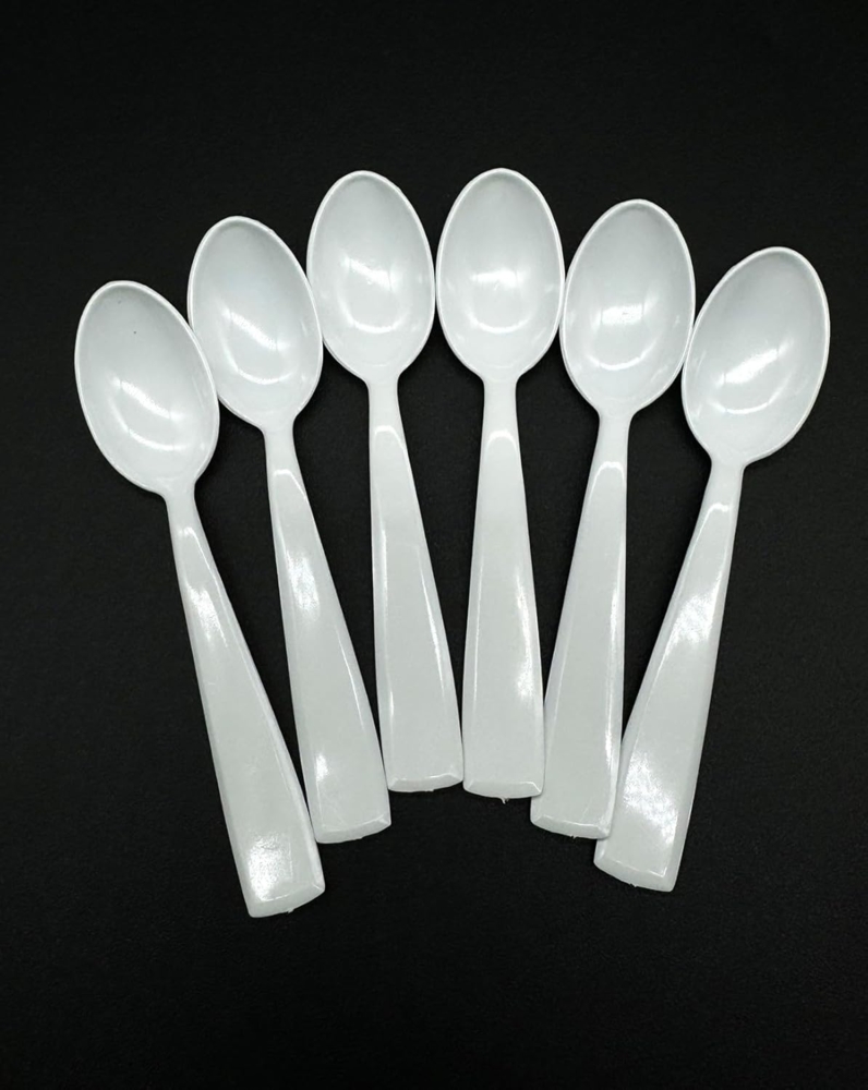 Kimmel Mokkalöffel Kinderlöffel Espressolöffel klein 6 Stück, Kunststoff, Weiß Bild 1