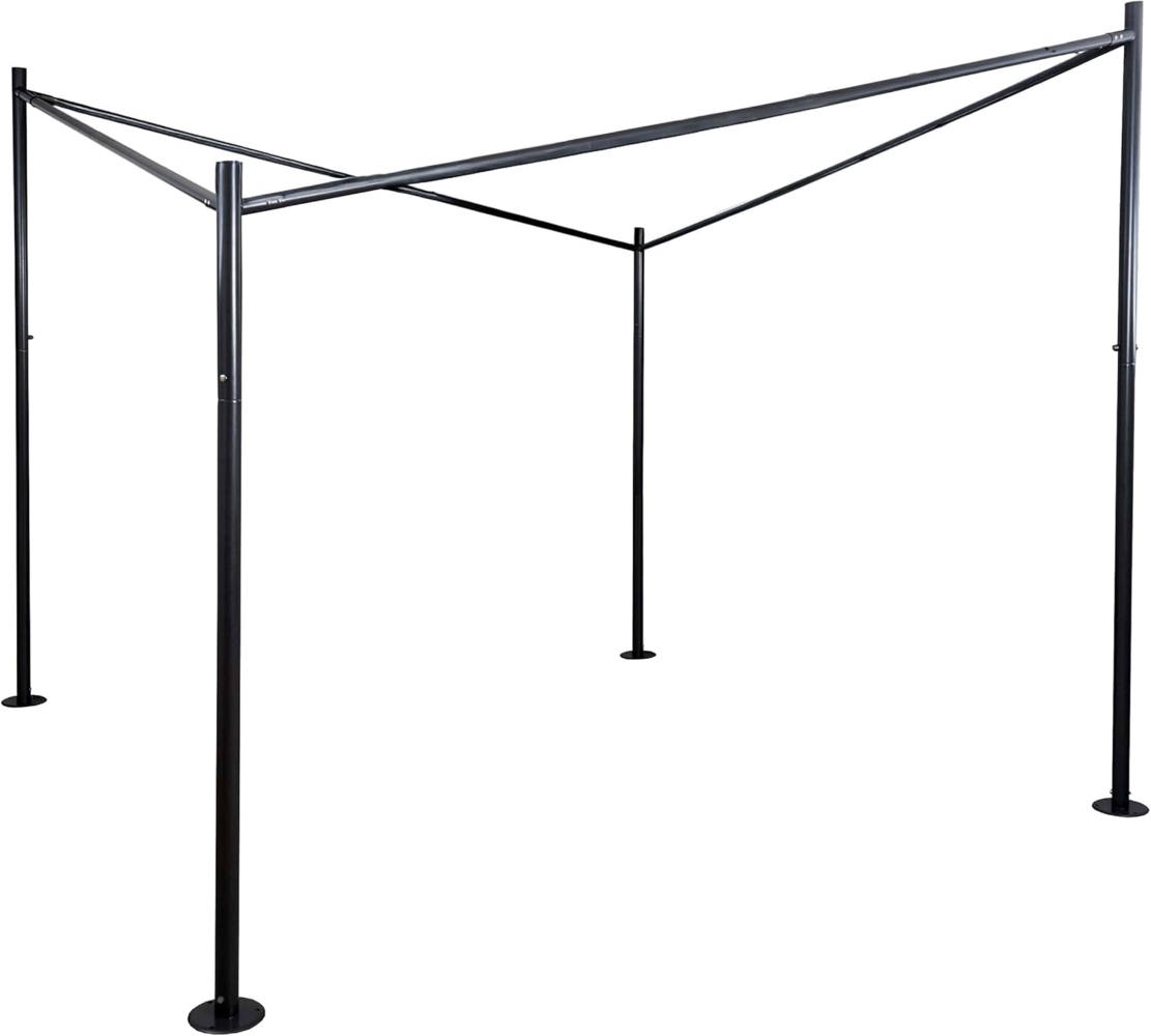 Pergola Gestell HWC-A41, Garten Pavillon Terrassenüberdachung Gestänge, stabiles 6cm Stahl-Gestell Bild 1