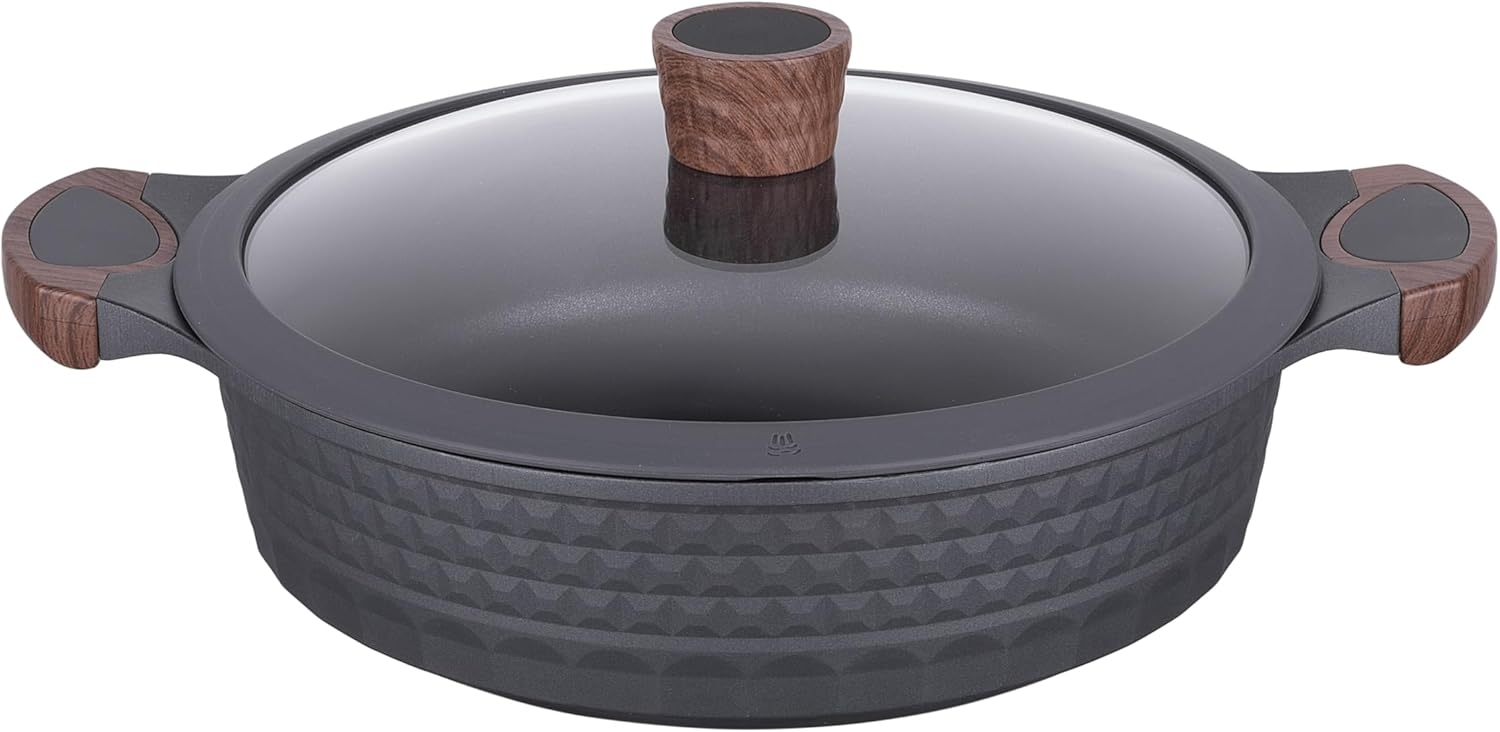 RESTO Kitchenware Kochtopf Capella, Schmortopf antihaftbeschichtet und spülmaschinenfest, Aluminiumguss (2-tlg), mit Glasdeckel und stoßdämpfendem Silikonrand, im Geschenkkarton Bild 1