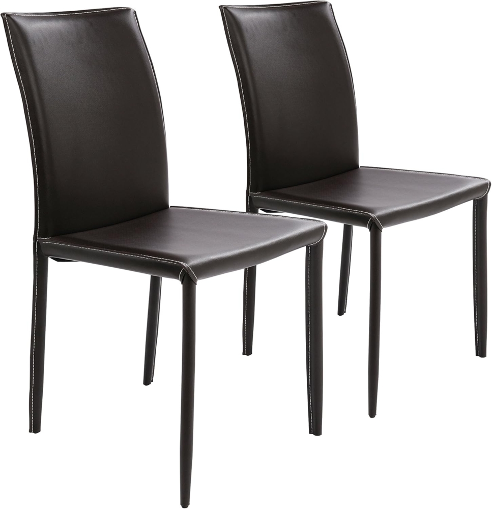 Kare Design Stuhl Milano Brown, bequemer, moderner Esszimmerstuhl, Coffeebraun, 91 x 47 x 61 cm Bild 1