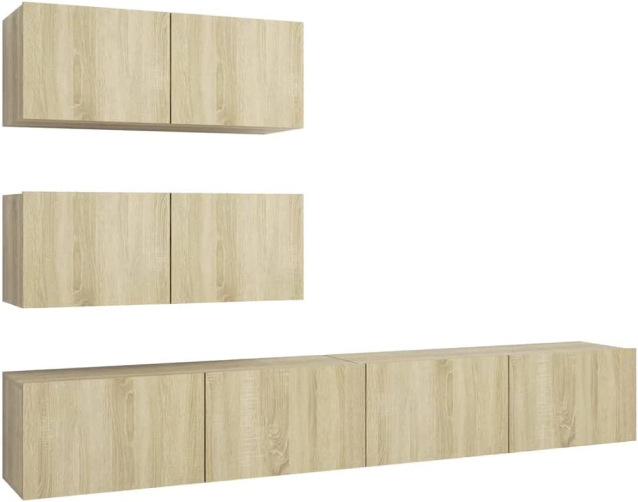 vidaXL 4-tlg. TV-Schrank-Set Sonoma-Eiche Spanplatte [3079026] Bild 1